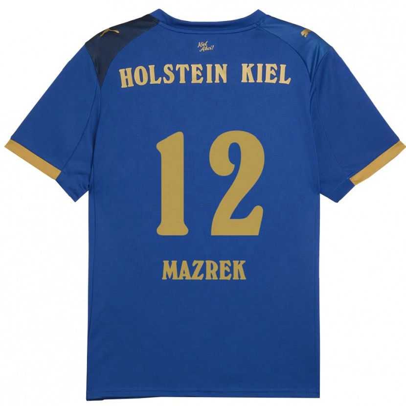 Danxen Hombre Camiseta Enis Mazrek #12 Azul Dorado 1ª Equipación 2025/26 La Camisa