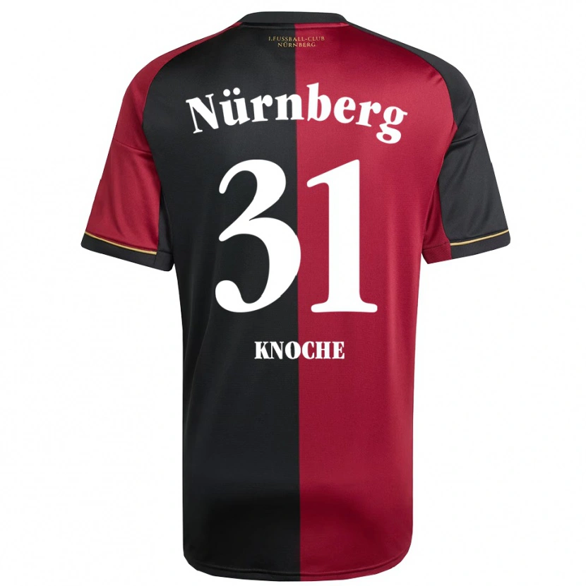 Danxen Hombre Camiseta Robin Knoche #31 Borgoña Negro 1ª Equipación 2025/26 La Camisa