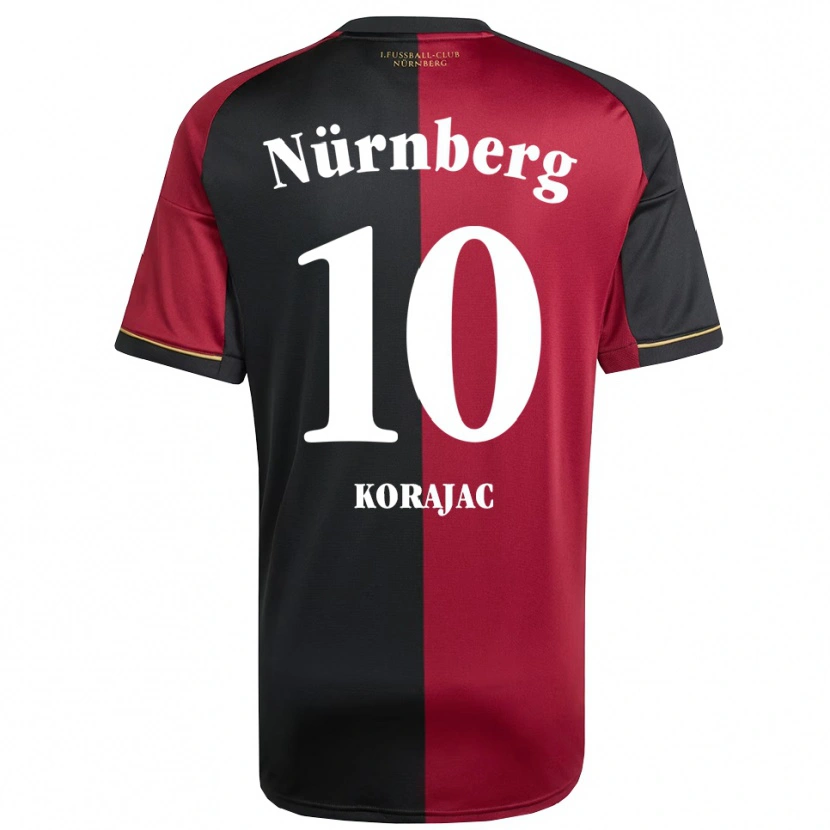 Danxen Hombre Camiseta Daris Korajac #10 Borgoña Negro 1ª Equipación 2025/26 La Camisa
