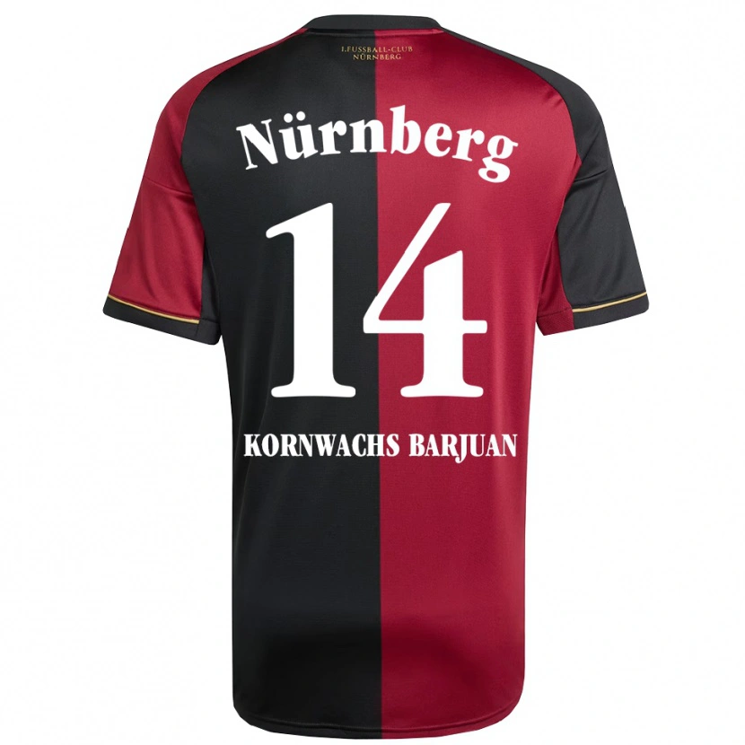 Danxen Hombre Camiseta Marc Kornwachs Barjuan #14 Borgoña Negro 1ª Equipación 2025/26 La Camisa