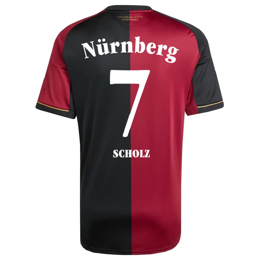Danxen Hombre Camiseta Marina Scholz #7 Borgoña Negro 1ª Equipación 2025/26 La Camisa