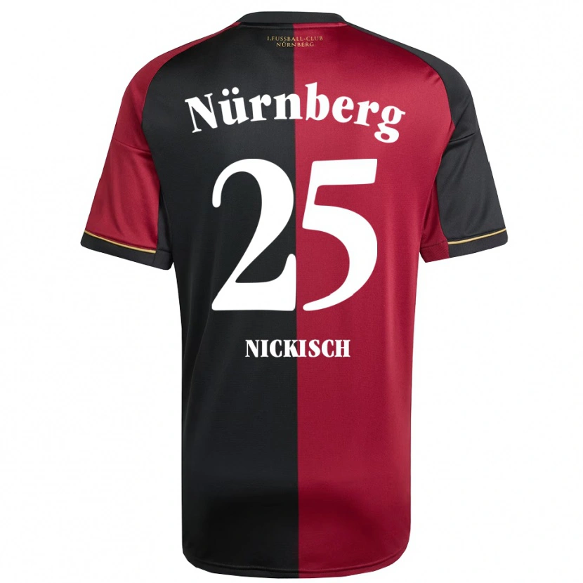 Danxen Hombre Camiseta Justus Nickisch #25 Borgoña Negro 1ª Equipación 2025/26 La Camisa