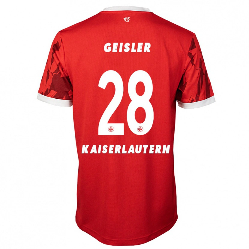 Danxen Hombre Camiseta Felix Geisler #28 Rojo Blanco 1ª Equipación 2025/26 La Camisa