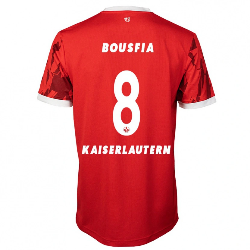 Danxen Hombre Camiseta Sami Bousfia #8 Rojo Blanco 1ª Equipación 2025/26 La Camisa