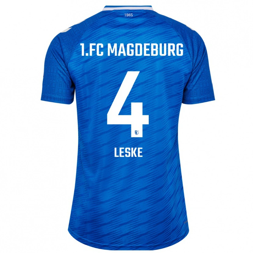 Danxen Hombre Camiseta Jona Leske #4 Azul Blanco 1ª Equipación 2025/26 La Camisa