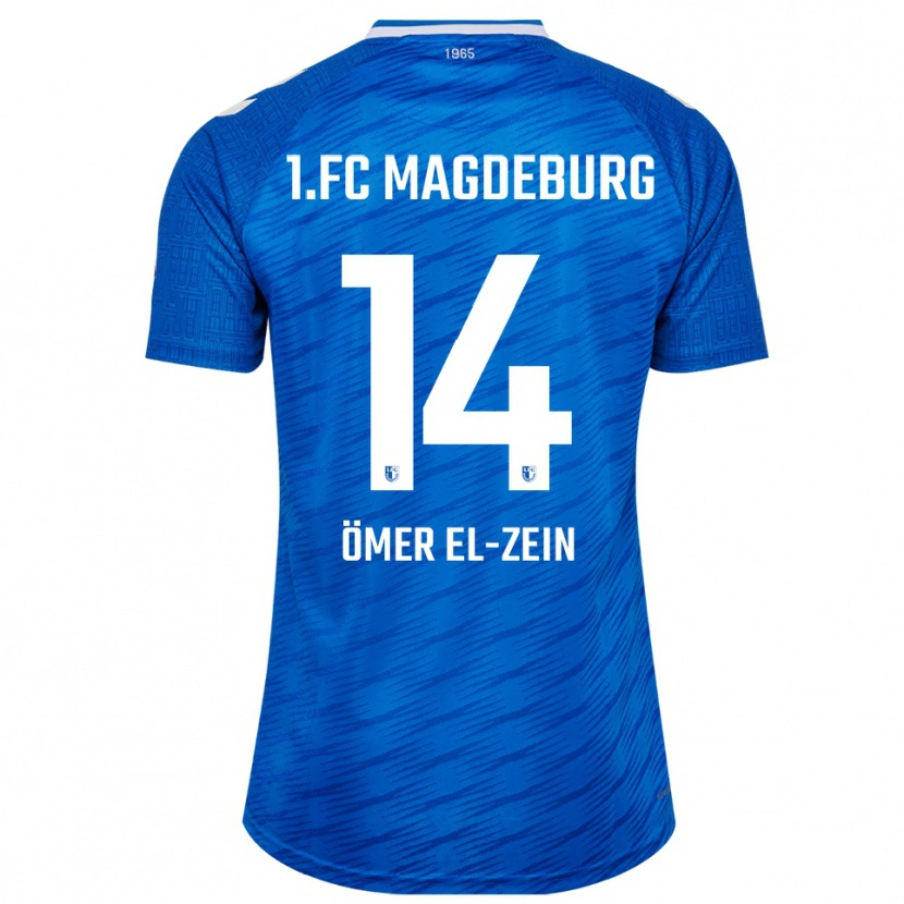 Danxen Hombre Camiseta Abu-Bekir Ömer El-Zein #14 Azul Blanco 1ª Equipación 2025/26 La Camisa