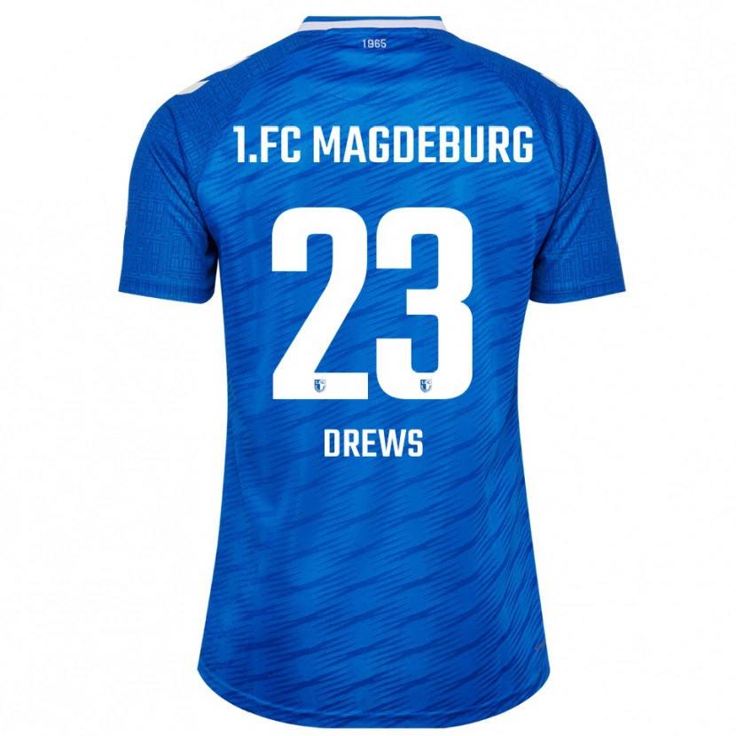 Danxen Hombre Camiseta Adrian Drews #23 Azul Blanco 1ª Equipación 2025/26 La Camisa