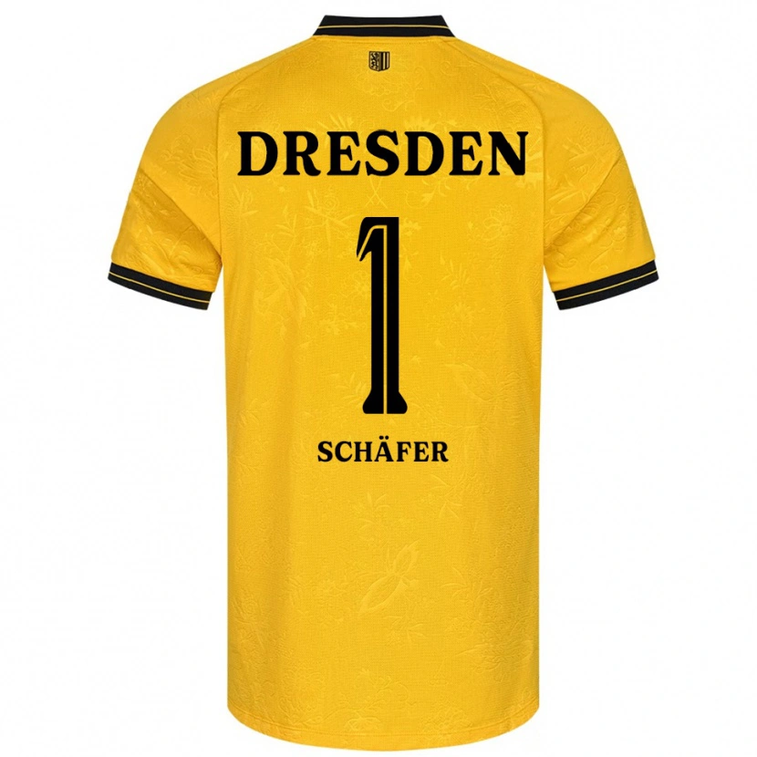 Danxen Hombre Camiseta Moritz Schäfer #1 Amarillo Negro 1ª Equipación 2025/26 La Camisa