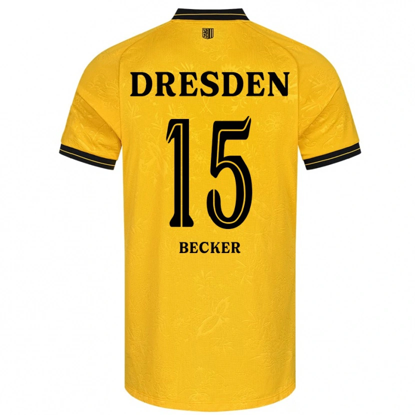 Danxen Hombre Camiseta Rochael Becker #15 Amarillo Negro 1ª Equipación 2025/26 La Camisa