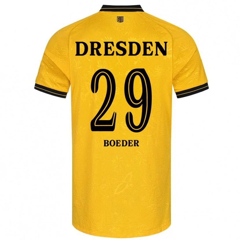 Danxen Hombre Camiseta Lukas Boeder #29 Amarillo Negro 1ª Equipación 2025/26 La Camisa