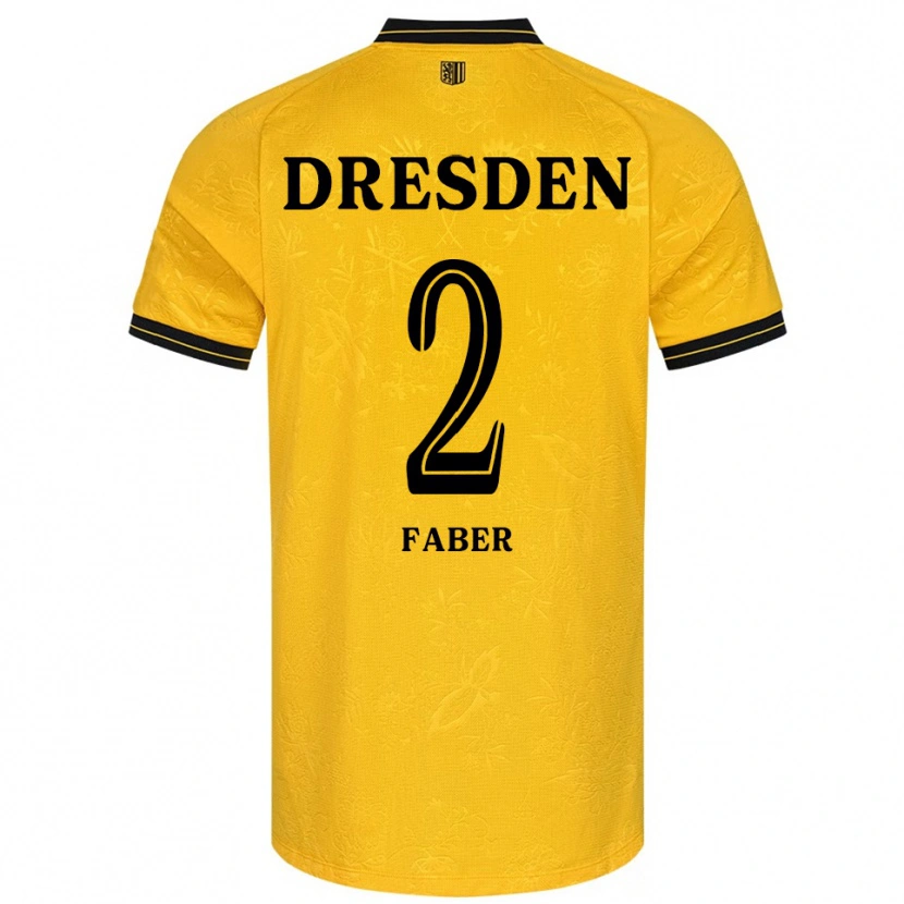 Danxen Hombre Camiseta Konrad Faber #2 Amarillo Negro 1ª Equipación 2025/26 La Camisa
