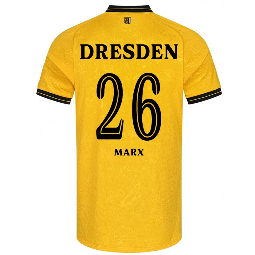 Danxen Hombre Camiseta Jan-Hendrik Marx #26 Amarillo Negro 1ª Equipación 2025/26 La Camisa