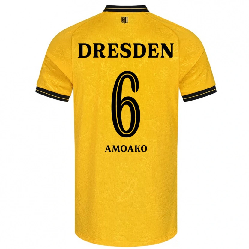 Danxen Hombre Camiseta Kofi Amoako #6 Amarillo Negro 1ª Equipación 2025/26 La Camisa