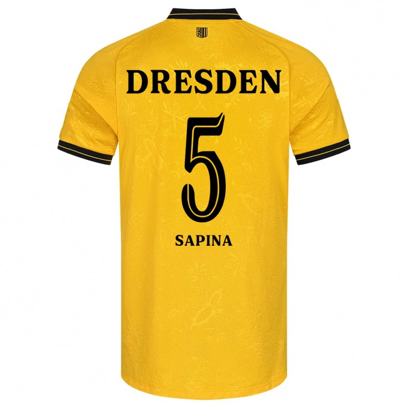 Danxen Hombre Camiseta Vinko Sapina #5 Amarillo Negro 1ª Equipación 2025/26 La Camisa