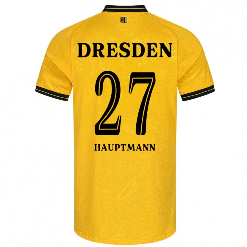 Danxen Hombre Camiseta Niklas Hauptmann #27 Amarillo Negro 1ª Equipación 2025/26 La Camisa