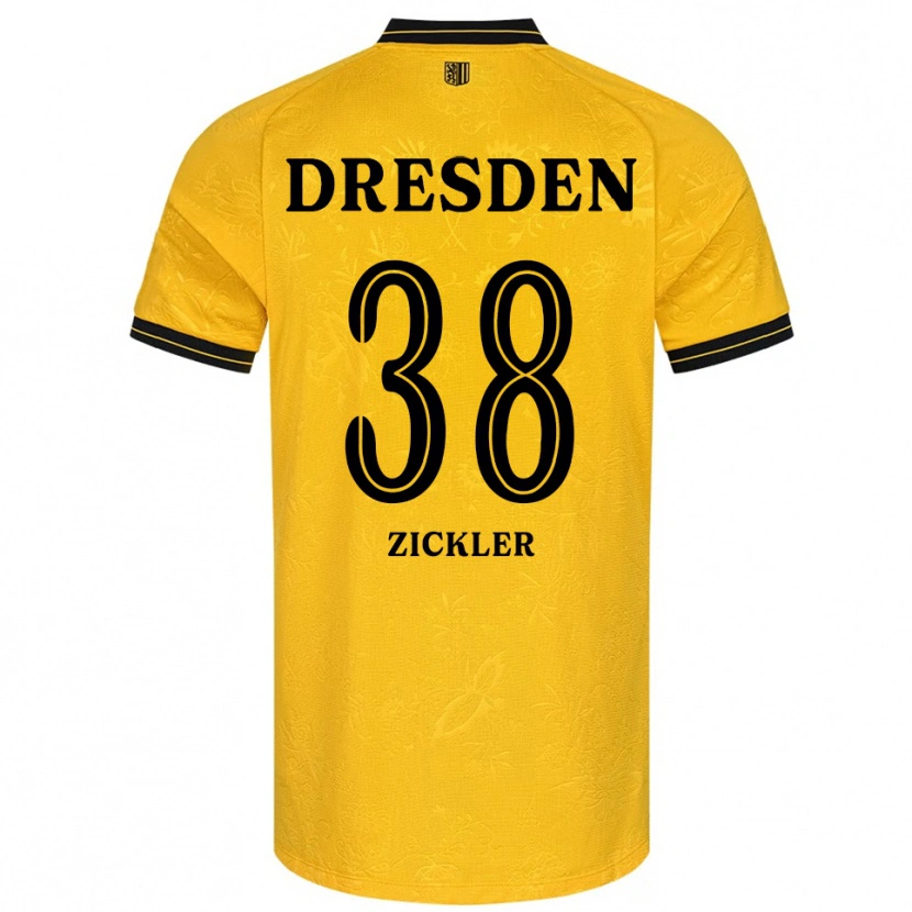 Danxen Hombre Camiseta Jakob Zickler #38 Amarillo Negro 1ª Equipación 2025/26 La Camisa