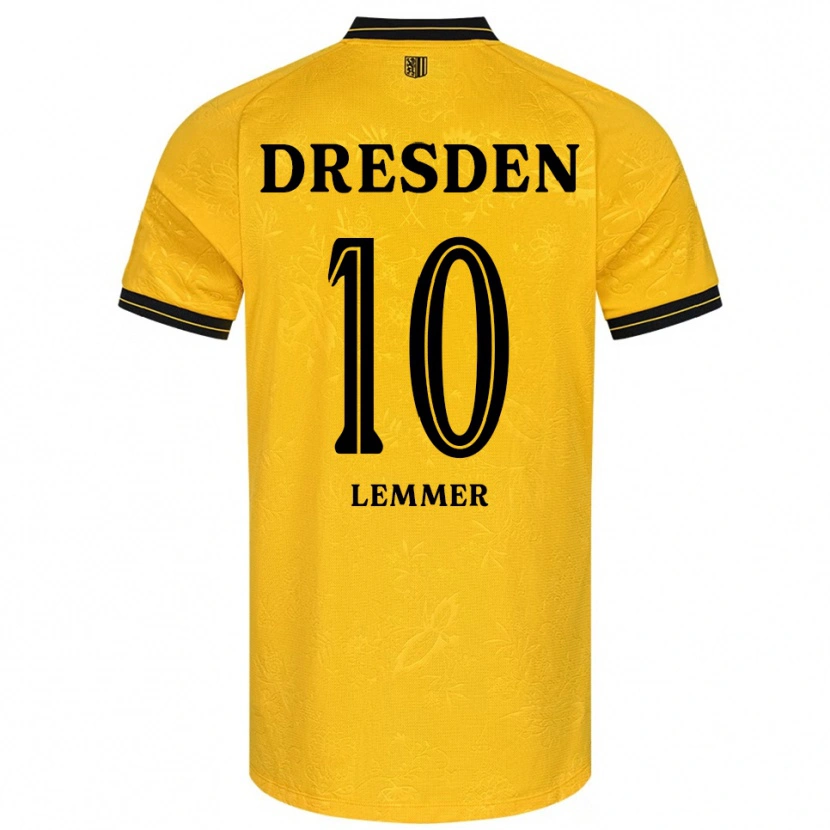Danxen Hombre Camiseta Jakob Lemmer #10 Amarillo Negro 1ª Equipación 2025/26 La Camisa
