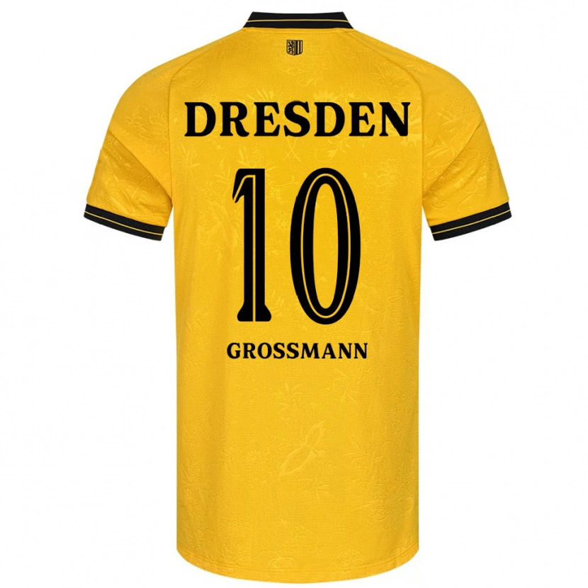 Danxen Hombre Camiseta Tim Großmann #10 Amarillo Negro 1ª Equipación 2025/26 La Camisa