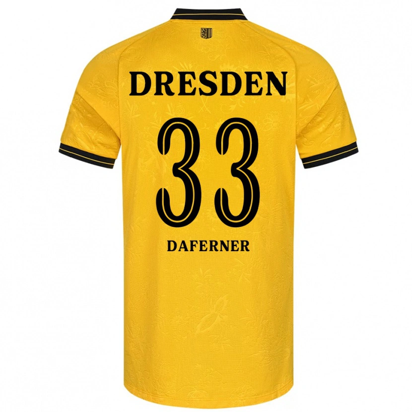 Danxen Hombre Camiseta Christoph Daferner #33 Amarillo Negro 1ª Equipación 2025/26 La Camisa