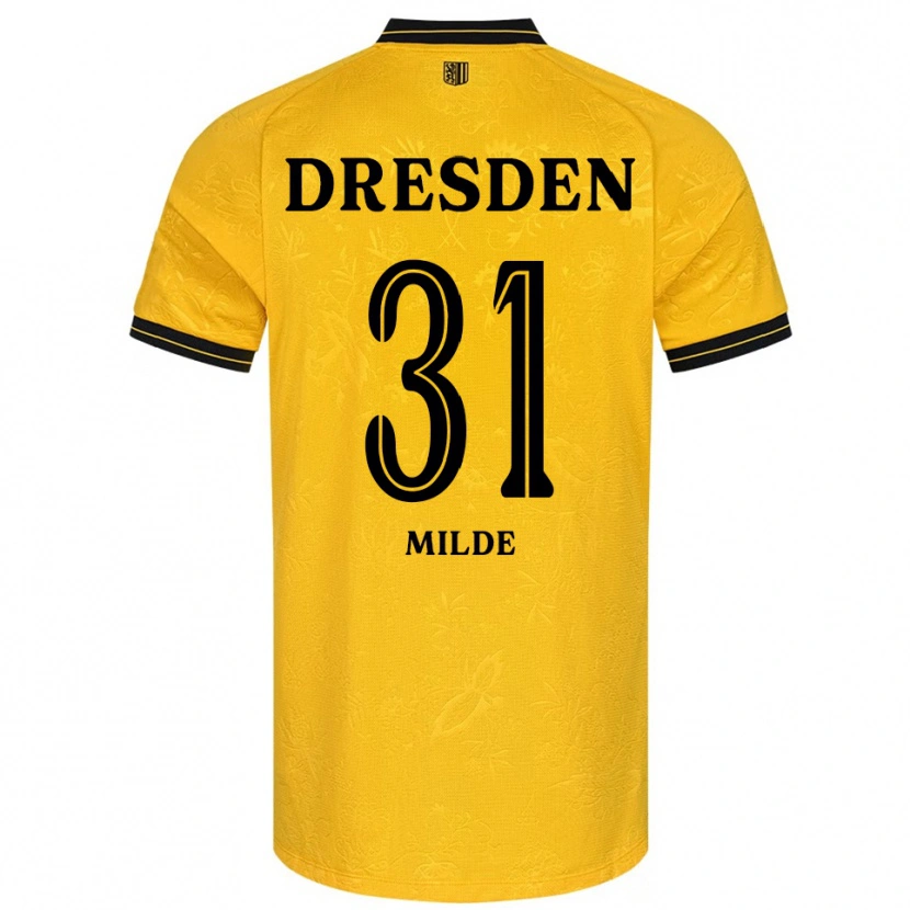 Danxen Hombre Camiseta Paul Milde #31 Amarillo Negro 1ª Equipación 2025/26 La Camisa