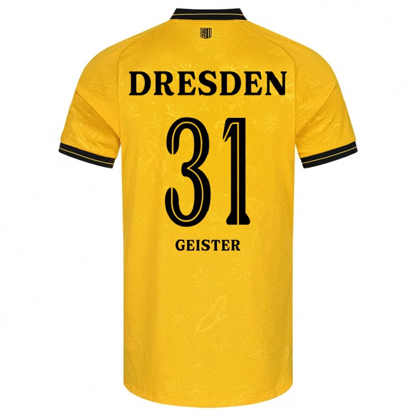 Danxen Hombre Camiseta Jannis Geister #31 Amarillo Negro 1ª Equipación 2025/26 La Camisa