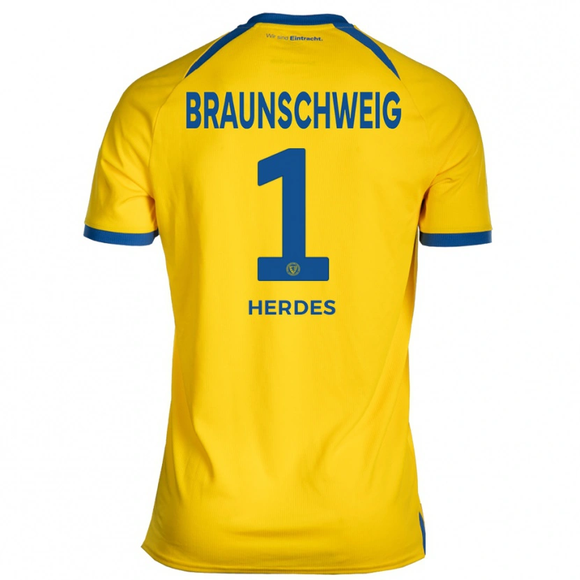 Danxen Hombre Camiseta Leon Herdes #1 Amarillo Azul 1ª Equipación 2025/26 La Camisa