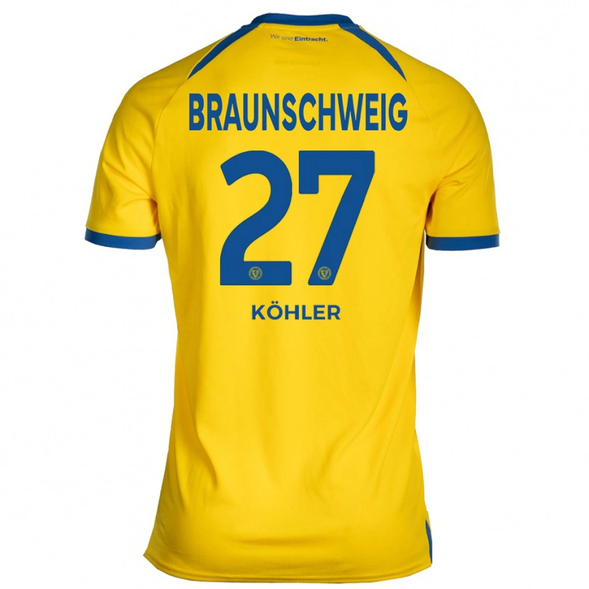 Danxen Hombre Camiseta Sven Köhler #27 Amarillo Azul 1ª Equipación 2025/26 La Camisa