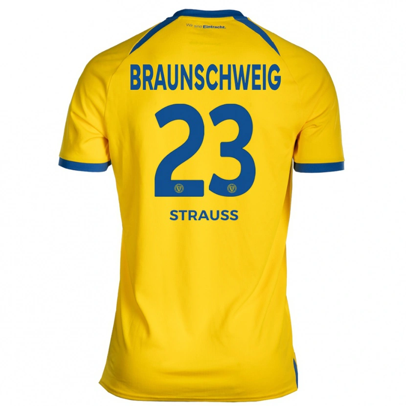 Danxen Hombre Camiseta Jan Strauß #23 Amarillo Azul 1ª Equipación 2025/26 La Camisa
