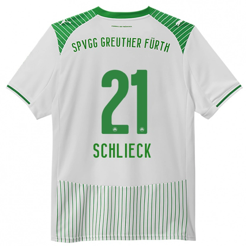 Danxen Hombre Camiseta Timo Schlieck #21 Blanco Verde 1ª Equipación 2025/26 La Camisa