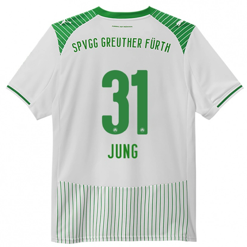 Danxen Hombre Camiseta Sebastian Jung #31 Blanco Verde 1ª Equipación 2025/26 La Camisa