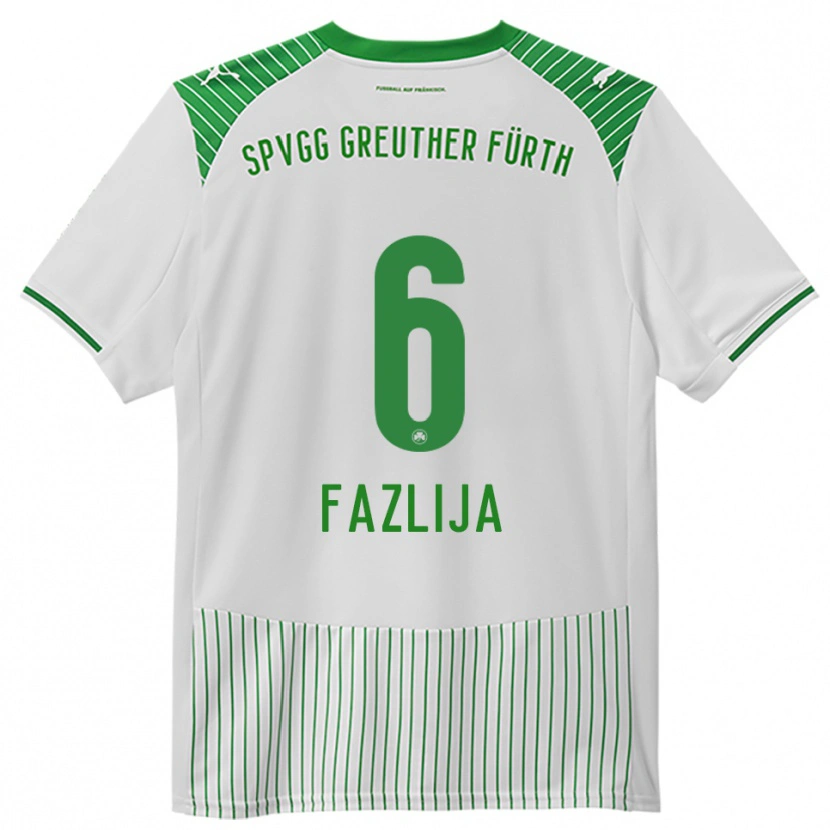 Danxen Hombre Camiseta Arjanit Fazlija #6 Blanco Verde 1ª Equipación 2025/26 La Camisa