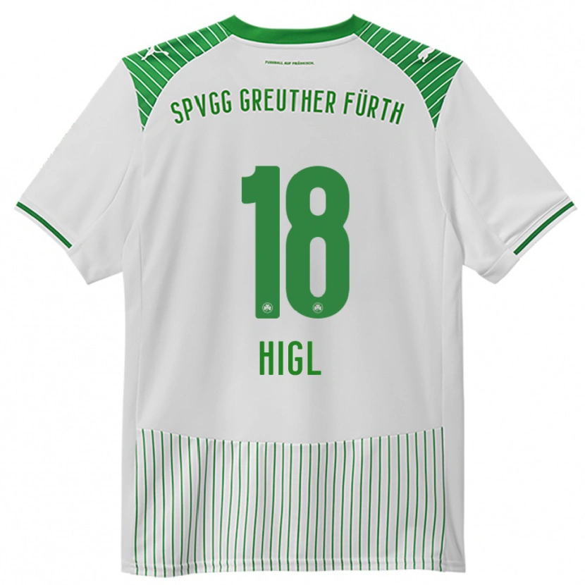 Danxen Hombre Camiseta Felix Higl #18 Blanco Verde 1ª Equipación 2025/26 La Camisa