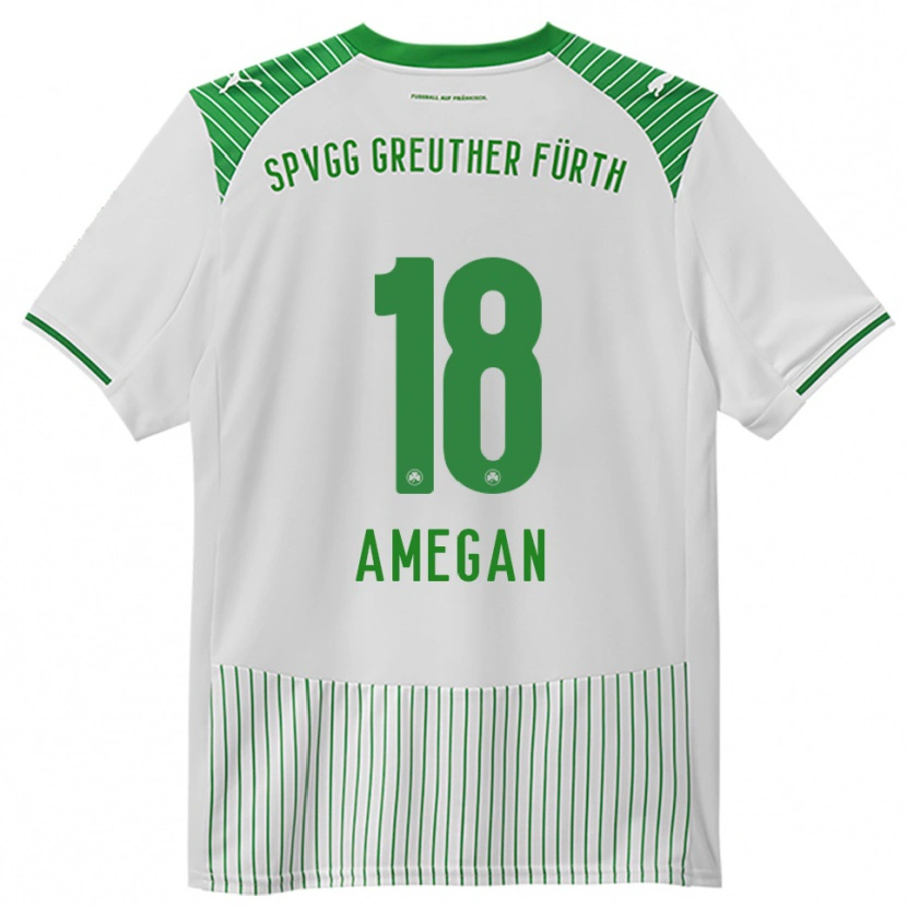Danxen Hombre Camiseta Dodji Amegan #18 Blanco Verde 1ª Equipación 2025/26 La Camisa