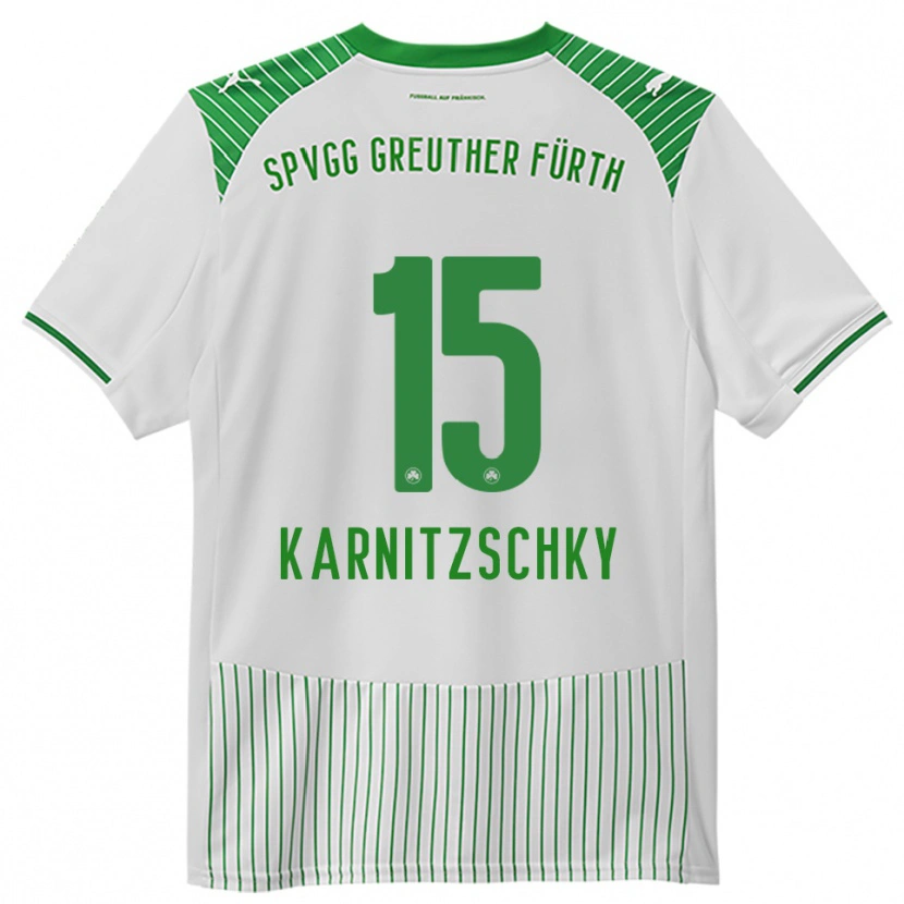 Danxen Hombre Camiseta Nick Karnitzschky #15 Blanco Verde 1ª Equipación 2025/26 La Camisa