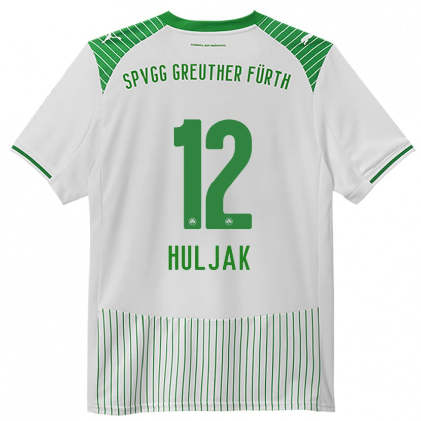 Danxen Hombre Camiseta Dominik Huljak #12 Blanco Verde 1ª Equipación 2025/26 La Camisa