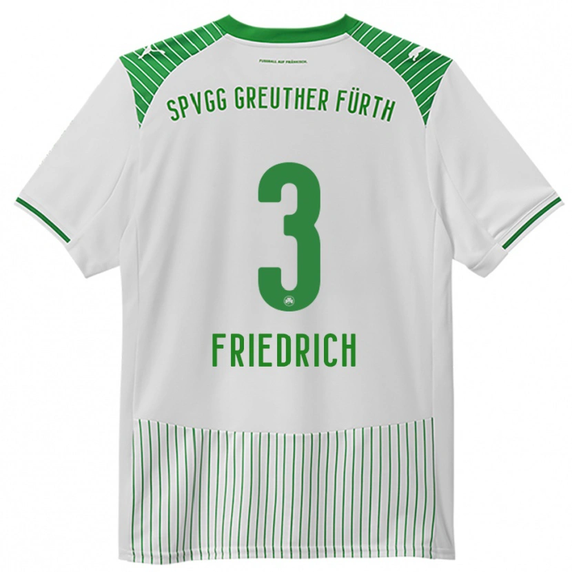 Danxen Hombre Camiseta Niklas Friedrich #3 Blanco Verde 1ª Equipación 2025/26 La Camisa
