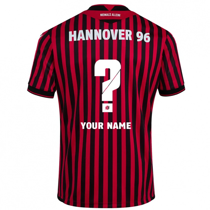 Danxen Hombre Camiseta Su Nombre #0 Rojo Negro 1ª Equipación 2025/26 La Camisa
