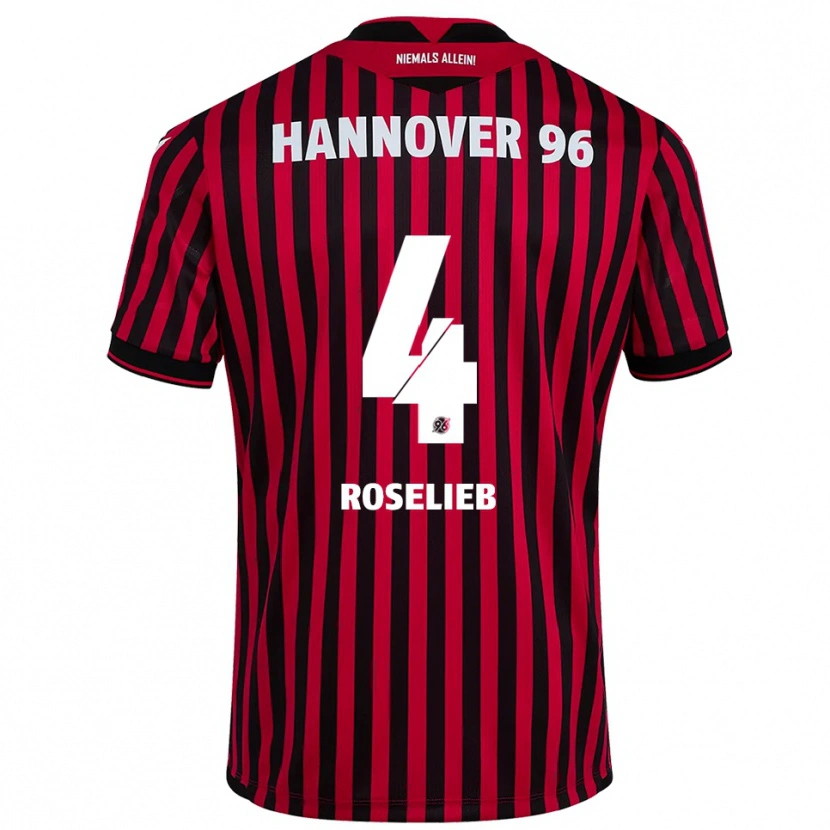 Danxen Hombre Camiseta Emil Roselieb #4 Rojo Negro 1ª Equipación 2025/26 La Camisa