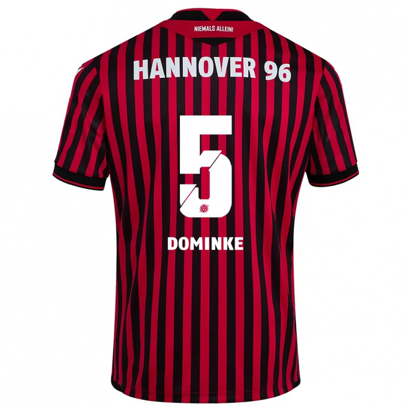 Danxen Hombre Camiseta Lukas Dominke #5 Rojo Negro 1ª Equipación 2025/26 La Camisa