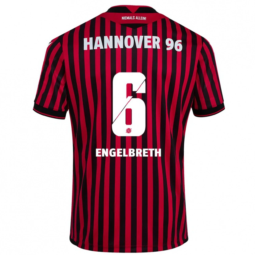 Danxen Hombre Camiseta Noah Engelbreth #6 Rojo Negro 1ª Equipación 2025/26 La Camisa