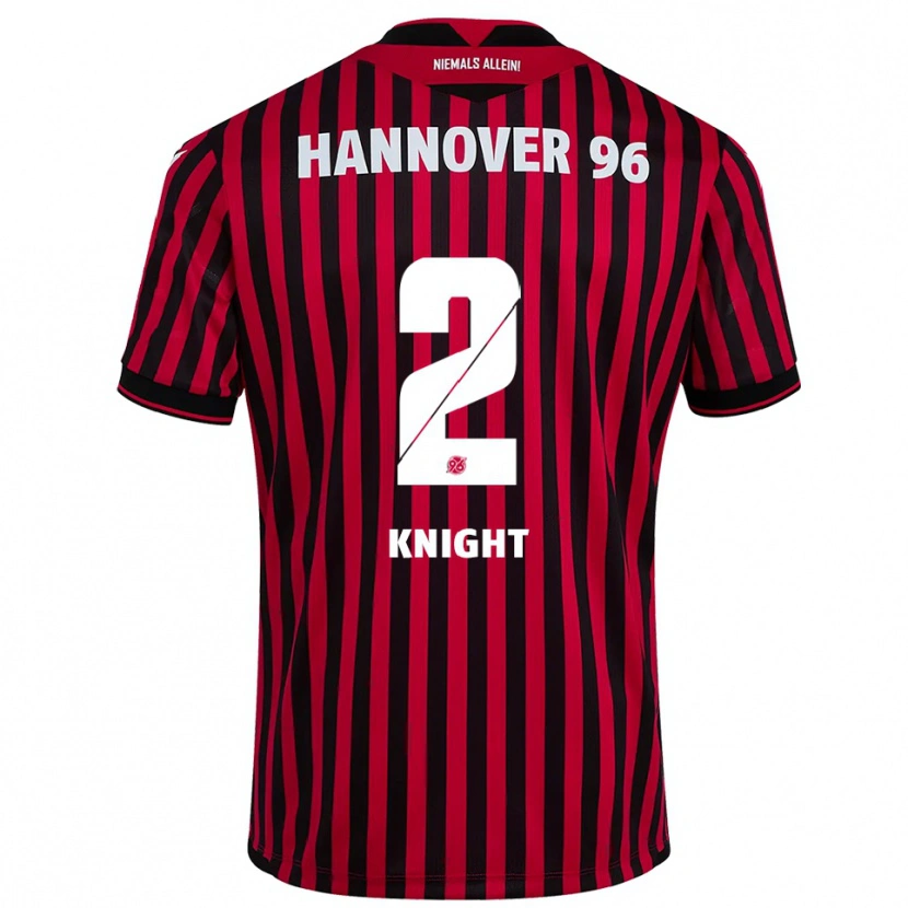 Danxen Hombre Camiseta Josh Knight #2 Rojo Negro 1ª Equipación 2025/26 La Camisa
