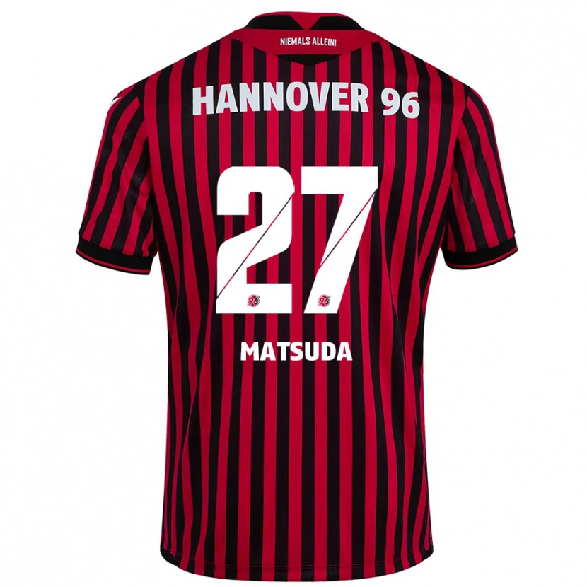Danxen Hombre Camiseta Hayate Matsuda #27 Rojo Negro 1ª Equipación 2025/26 La Camisa