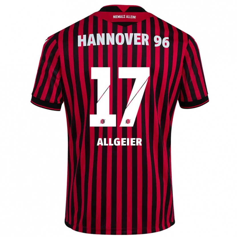 Danxen Hombre Camiseta Bastian Allgeier #17 Rojo Negro 1ª Equipación 2025/26 La Camisa