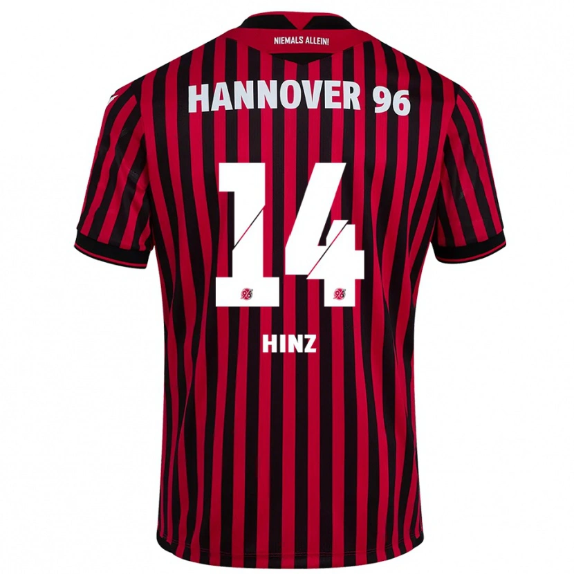 Danxen Hombre Camiseta Pia Hinz #14 Rojo Negro 1ª Equipación 2025/26 La Camisa
