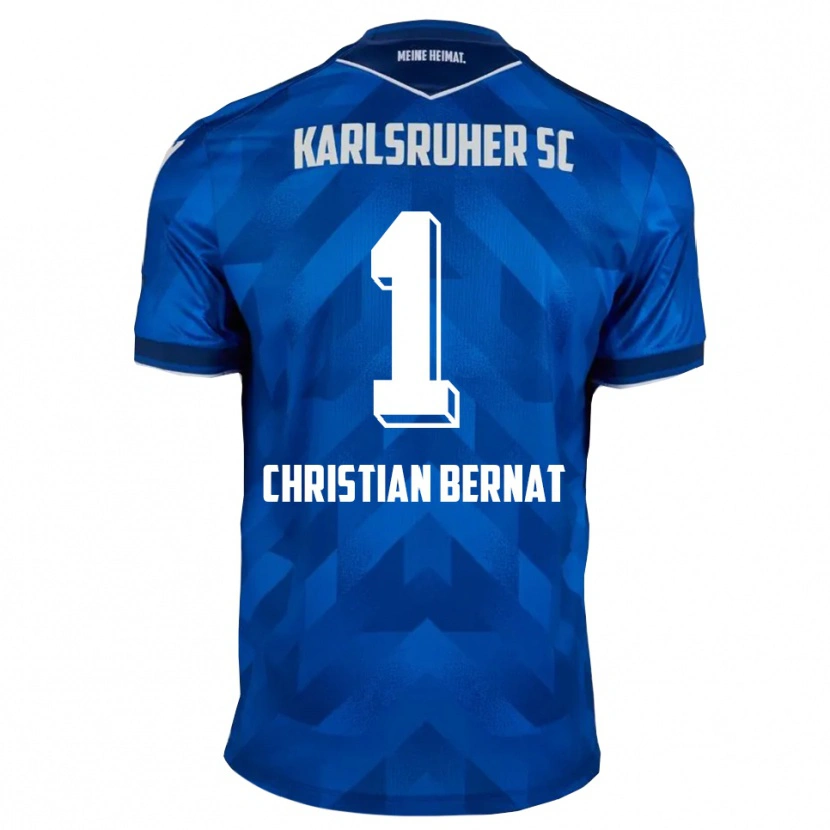 Danxen Hombre Camiseta Hans Christian Bernat #1 Azul Blanco 1ª Equipación 2025/26 La Camisa