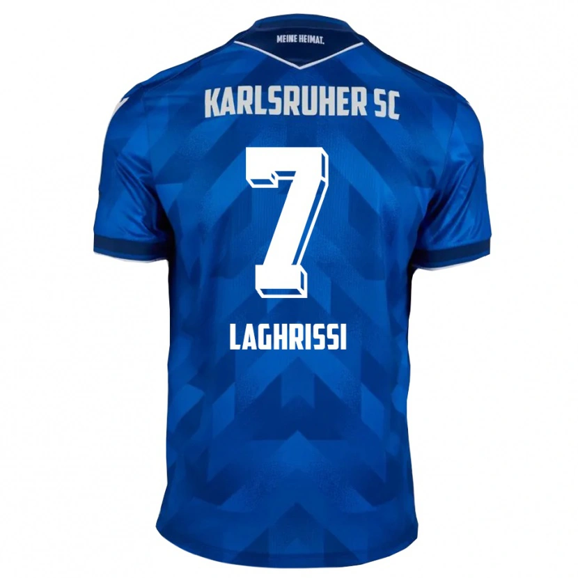 Danxen Hombre Camiseta Eymen Laghrissi #7 Azul Blanco 1ª Equipación 2025/26 La Camisa