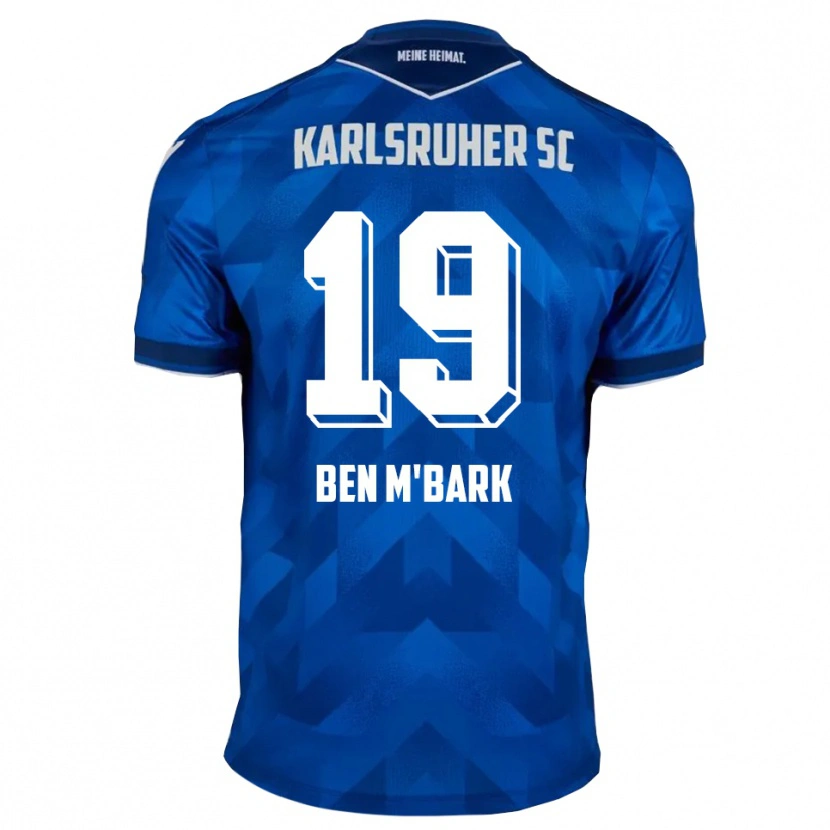 Danxen Hombre Camiseta Mohamed Ben M'bark #19 Azul Blanco 1ª Equipación 2025/26 La Camisa