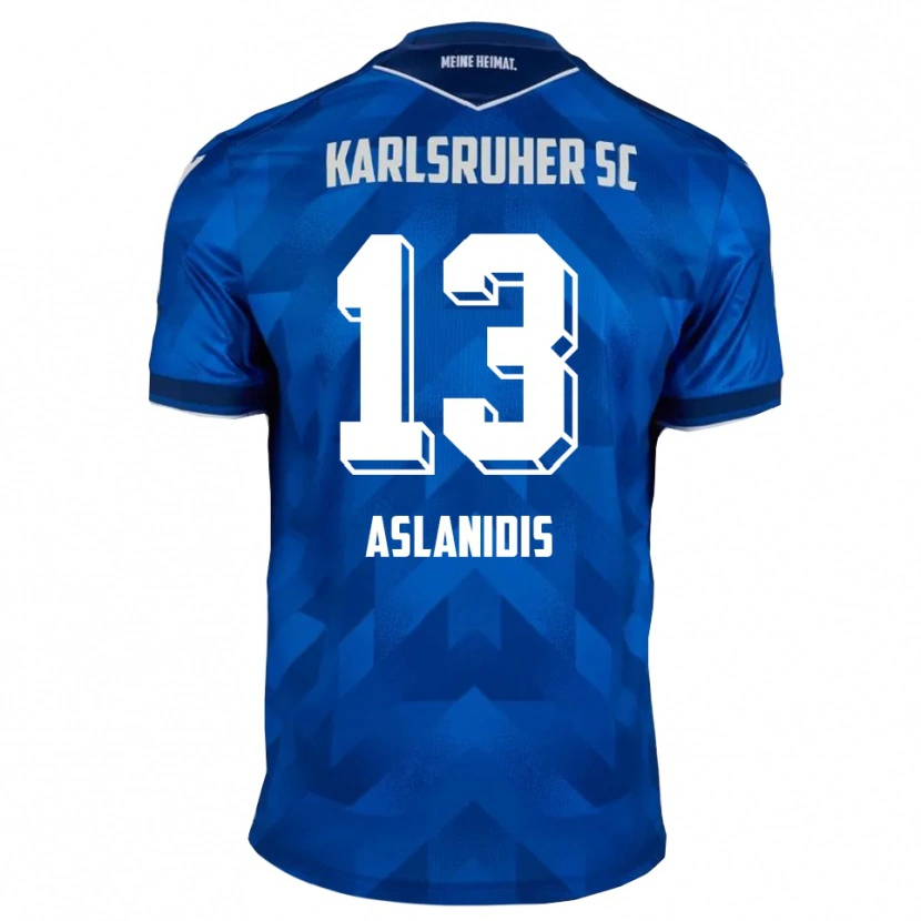 Danxen Hombre Camiseta Ioannis Aslanidis #13 Azul Blanco 1ª Equipación 2025/26 La Camisa