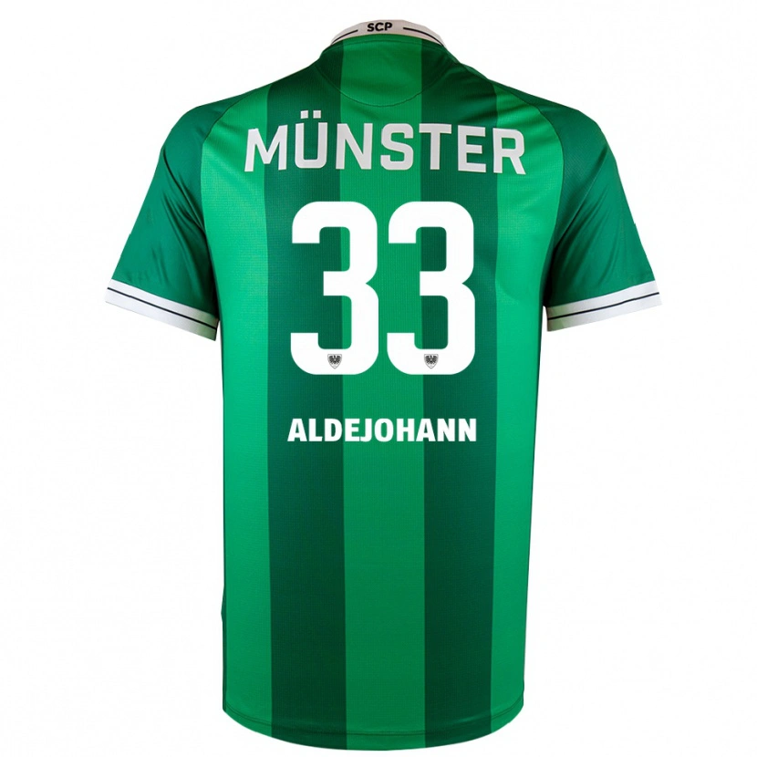 Danxen Hombre Camiseta Sören Aldejohann #33 Verde Blanco 1ª Equipación 2025/26 La Camisa