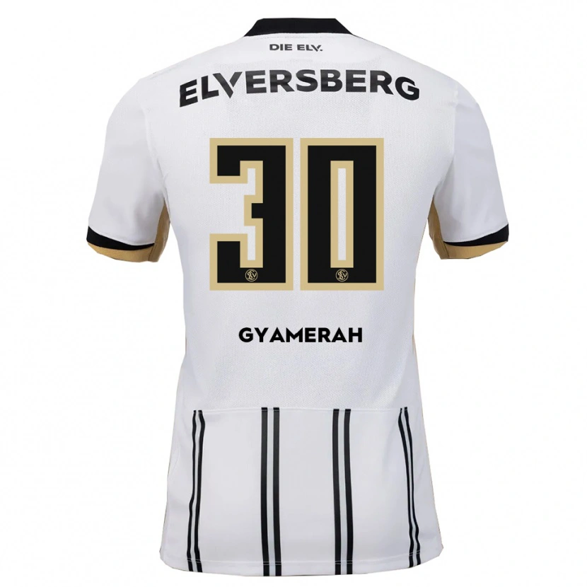Danxen Hombre Camiseta Jan Gyamerah #30 Blanco Negro 1ª Equipación 2025/26 La Camisa